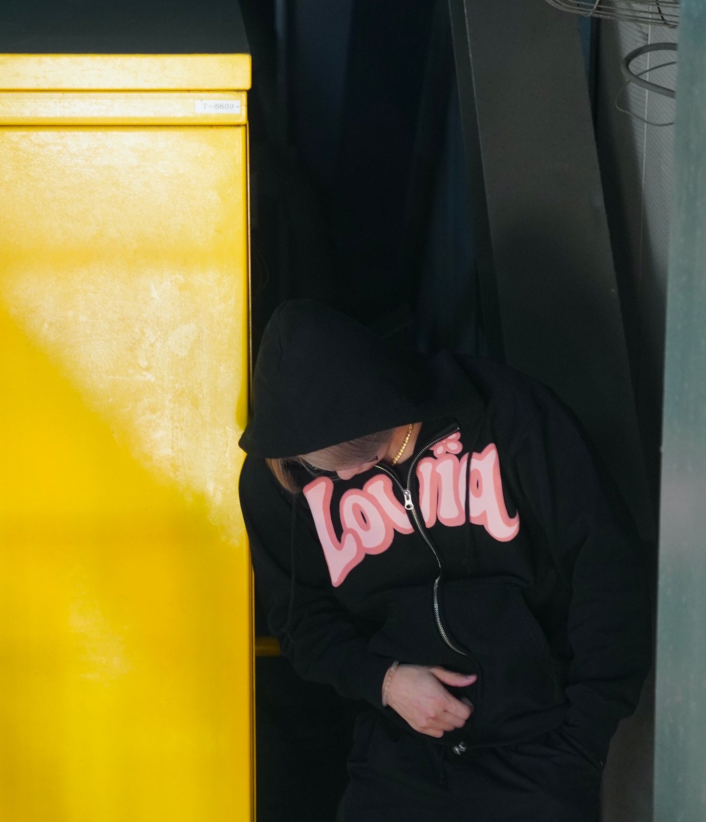 Foam logo double zip hoodie