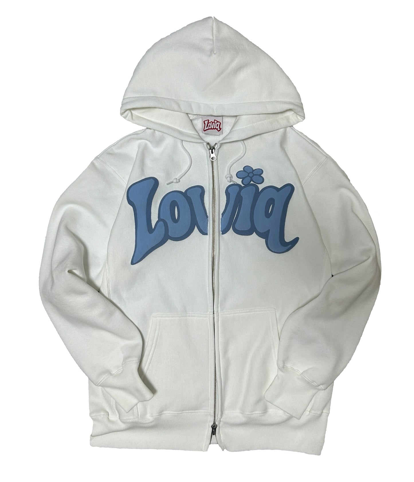 Foam logo double zip hoodie