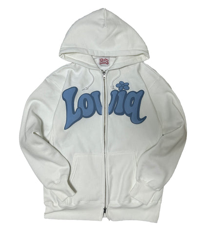 Foam logo double zip hoodie