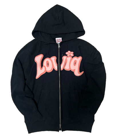 Foam logo double zip hoodie
